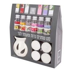 סט שמנים נרות ומעמד לנר