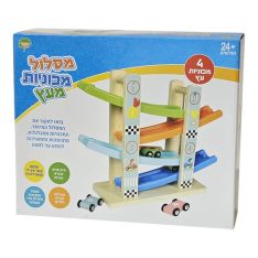 חניון מכוניות + 4 רכבים מעץ