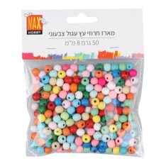 מארז חרוזי עץ עגול