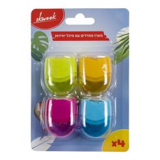 מארז 4 מחדדים עם מיכל