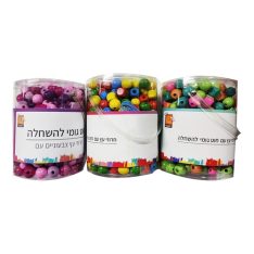 מארז חרוזי עץ עם חוט גומי להשחלה