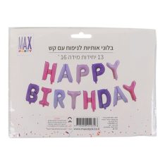 מארז בלוני אותיות לניפוח עם קש