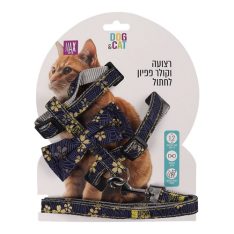 רצועה וקולר פפיון לחתול