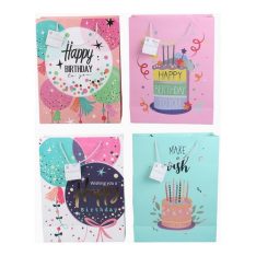 שקית מתנה מעוצבת - HAPPY BIRTHDAY בולט